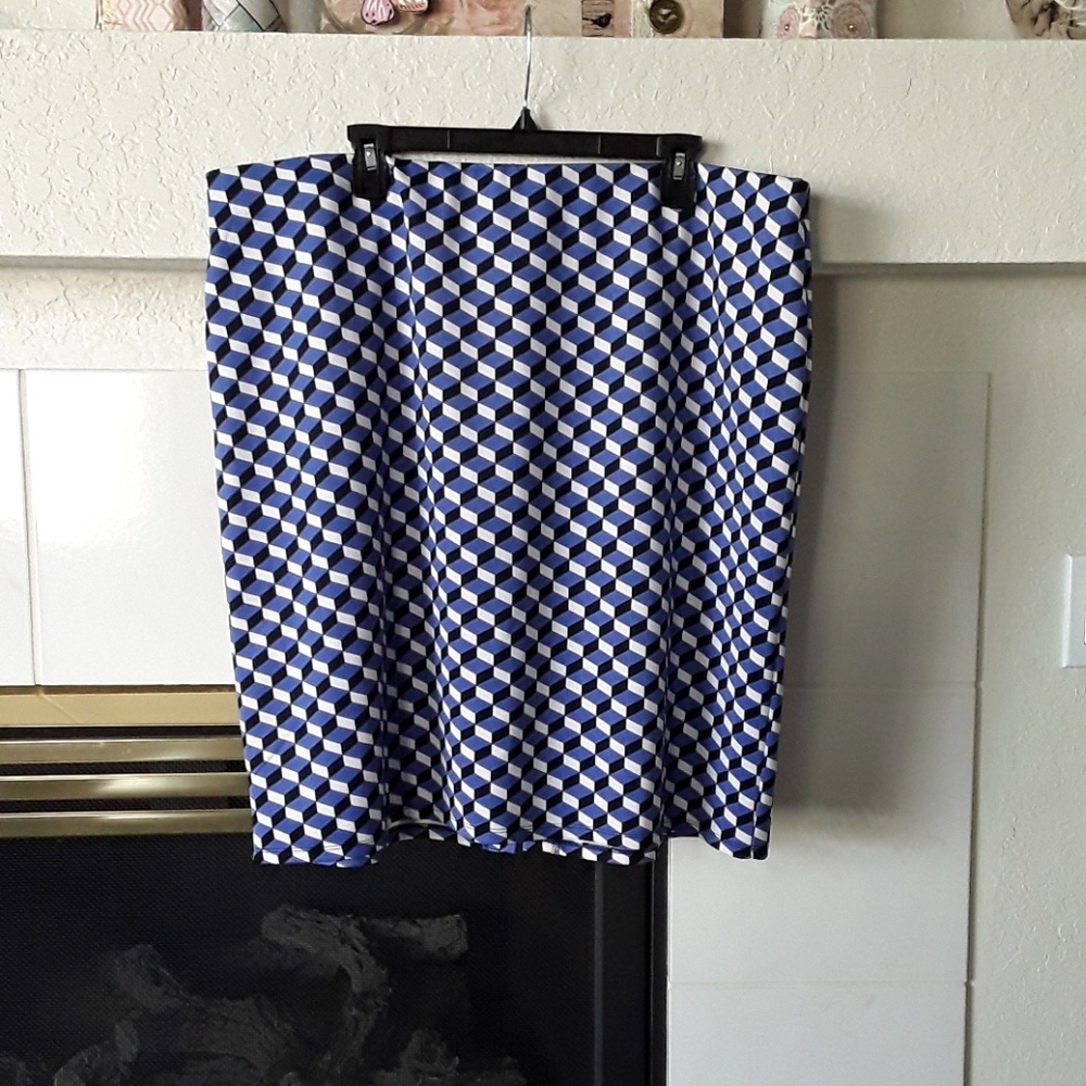 NYCC geometric print stretch skirt